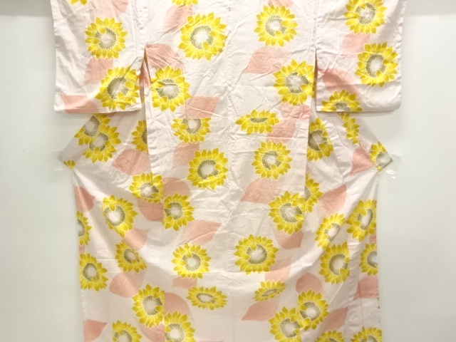 JAPANESE KIMONO / YUKATA / COTTON / KOBAI / SUNFLOWER